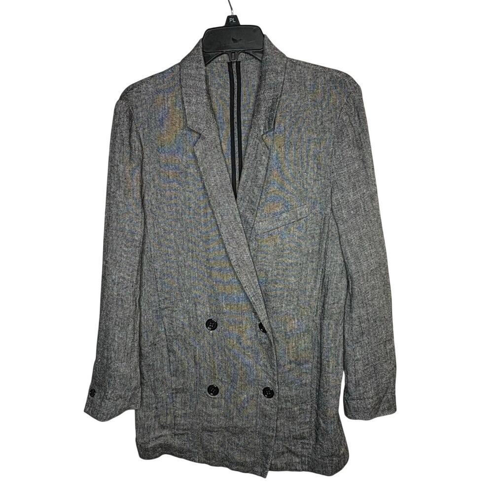 The Kooples 100% Linen Double Breasted Blazer Office Work Trendy Jacket Size XS